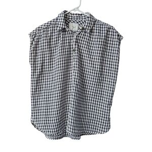 Rails Shannon Navy Check Top Women's XS Cotton Buttons